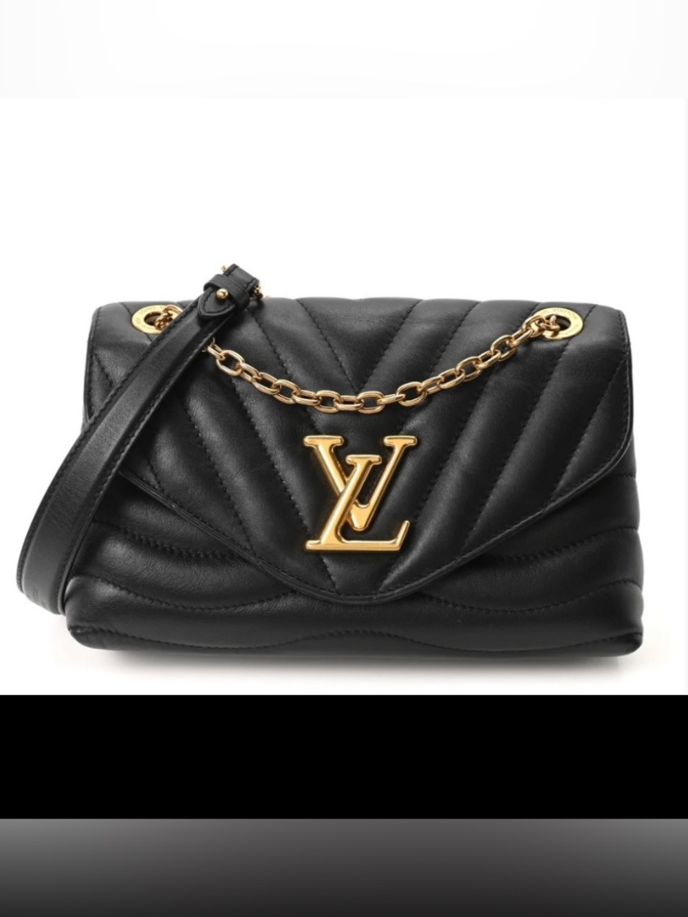 Authentic/Louis Vuitton Black Quilted Shoulder and Crossbody Bag